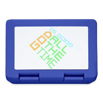 God Is Good All The Time Glaube Christlich Spruch - Brotdose - Royalblau - Vorne