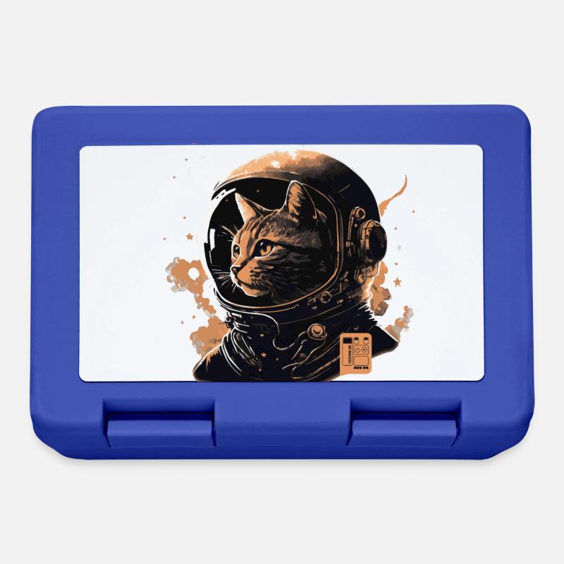 spacecat beige vector - Brotdose - Royalblau