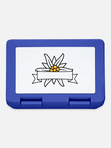 Text Banner Edelweiss - Brotdose - Royalblau