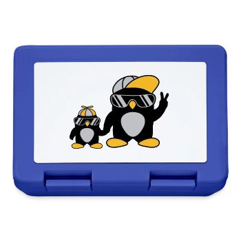 2 famille de pingouins cool - Boîte à goûter - bleu royal - Devant
