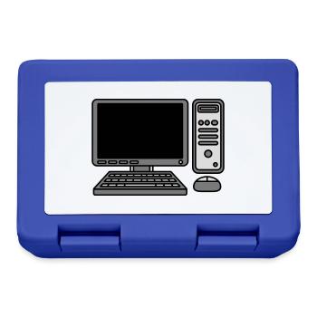 Computer Keyboard Mouse Screen - Lunchbox - royal blue - Front