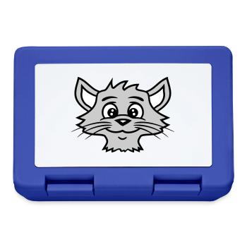Pretty Cat Looking Happy Cheerful Smiling - Lunchbox - royal blue - Front