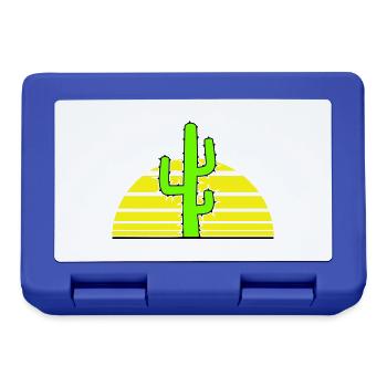 Cactus Sun Prickly Night Desert Sunset - Lunchbox - royal blue - Front