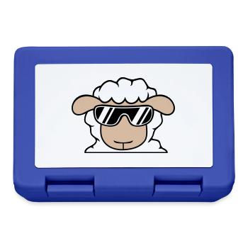 Mouton Lunettes de soleil Fête Cool DJ tête Visage Mignon - Boîte à goûter - bleu royal - Devant
