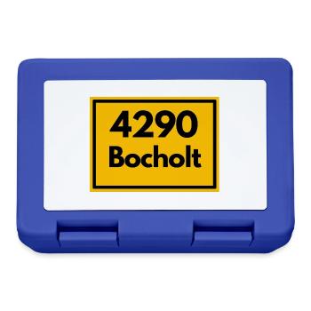 Town sign - then retro old zip code 4290 BOCHOLT - Lunchbox - royal blue - Front