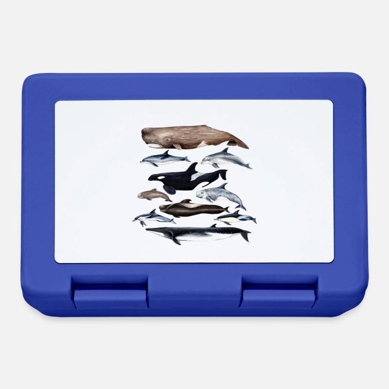Cétacés Cétacés baleines et Delfines - Cétacés - Boîte à goûter - bleu royal