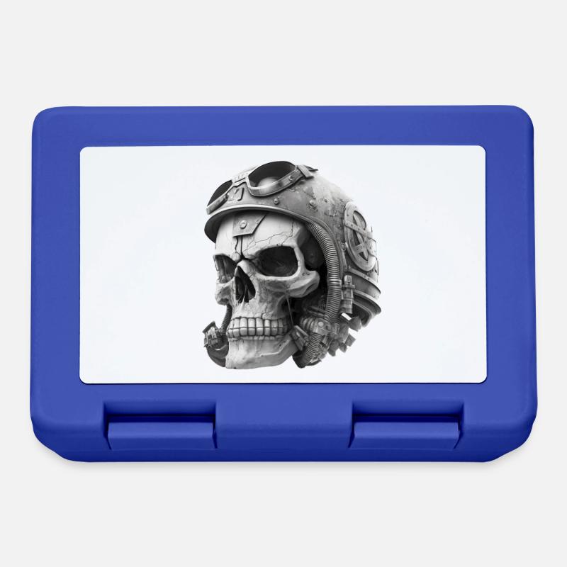 Skull with helmet - Lunchbox - royal blue