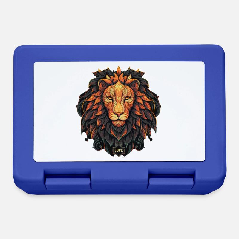 Löwe - Brotdose - Royalblau
