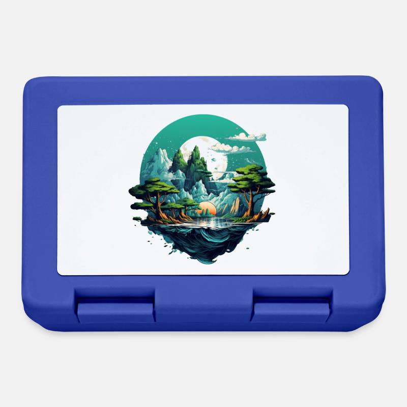 Landschaft - Brotdose - Royalblau
