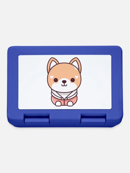 Hund - Kawaii Style - Brotdose - Royalblau