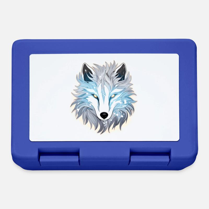 Wolf - Illustration - Brotdose - Royalblau
