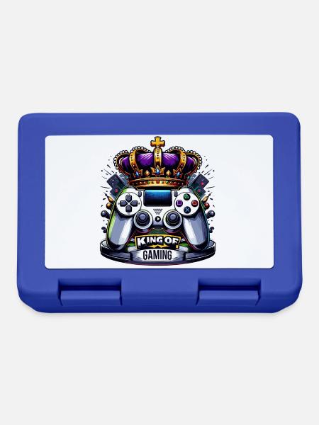 King of Gaming - Controller und Krone Illustration - Brotdose - Royalblau