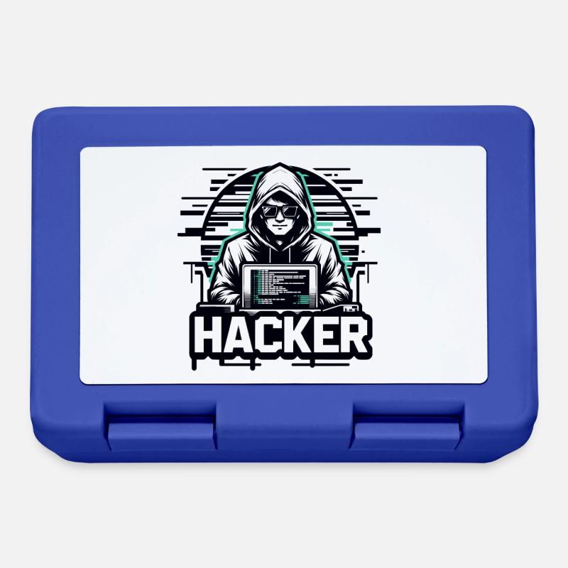 Hacker - Illustration - Brotdose - Royalblau