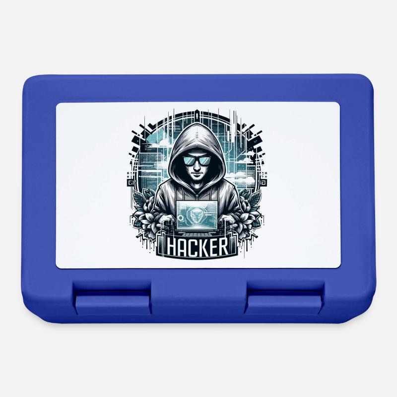 Hacker - Illustration - Boîte à goûter - bleu royal