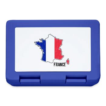 France Flag Map Outline - Lunchbox - royal blue - Front