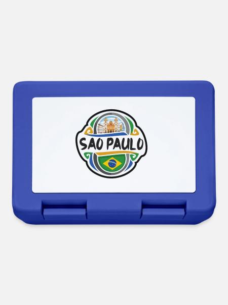 Sao Paulo Brasilien Flagge Abzeichen Reise Souvenir Briefmarke - Brotdose - Royalblau