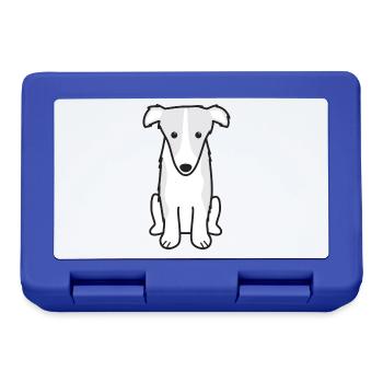 Borzoi Dog Cartoon Kawaii Illustration - Lunchbox - royal blue - Front