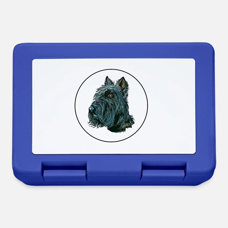 Illustration de l’aquarelle du chien Scottish Terrier - Boîte à goûter - bleu royal
