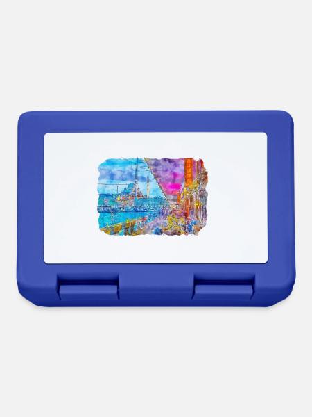 Istanbul Türkei Aquarell Skizze Zeichnung Zeichnung - Brotdose - Royalblau