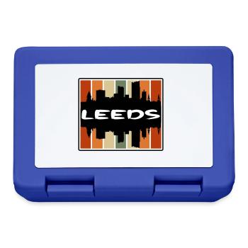 Leeds England Skyline Silhouette Reise Souvenir - Brotdose - Royalblau - Vorne