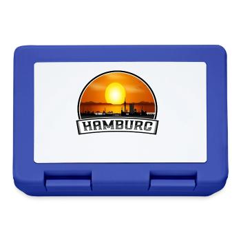 Hambourg Allemagne Skyline Vintage Sunset Travel Souv - Boîte à goûter - bleu royal - Devant