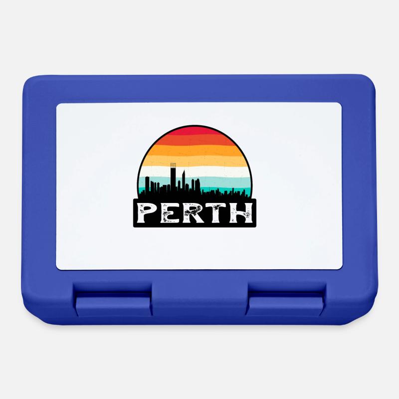 Perth Australia Flag Skyline Souvenir de voyage - Boîte à goûter - bleu royal