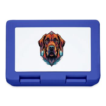 Rhodesian Ridgeback Dog Colorful Watercolor Pet - Lunchbox - royal blue - Front