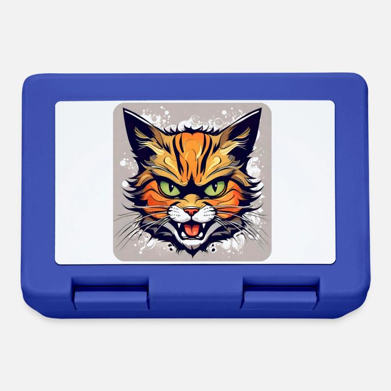 Wilde Katze - Brotdose - Royalblau