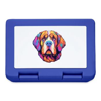 St Bernard chien race Cartoon Kawaii Illustration - Boîte à goûter - bleu royal - Devant