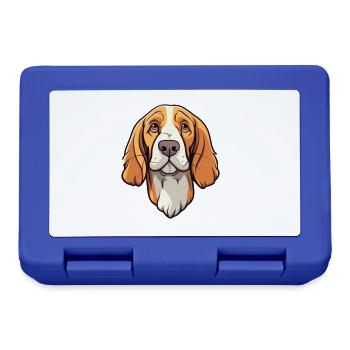 Slovensky Cuvac race de chien dessin animé kawaii illustrat - Boîte à goûter - bleu royal - Devant