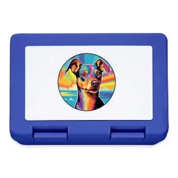German Pinscher Dog Breed Colorful Cartoon Waterco - Lunchbox - royal blue - Front