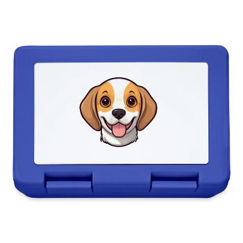 Beagle Dog Breed Watercolor Cartoon Kawaii Clipart - Lunchbox - royal blue - Front