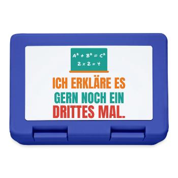 Ich erkläre es gern noch ein drittes Mal – Lehrer - Brotdose - Royalblau - Vorne