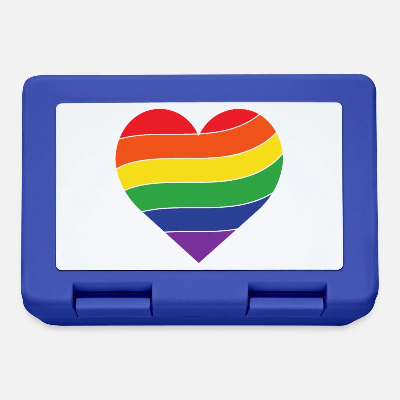 Regenbogen Herz | Pride - Brotdose - Royalblau