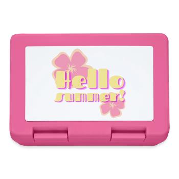Hallo Sommer-Retro-Pastellblumen - Brotdose - Pink - Vorne