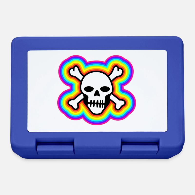 Regenbogenfarbener Schädel: Lebendiger und einzigartiger Schädel - Brotdose - Royalblau