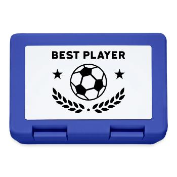 Best player (Fußball, Sterne, Lorbeerkranz) - Brotdose - Royalblau - Vorne