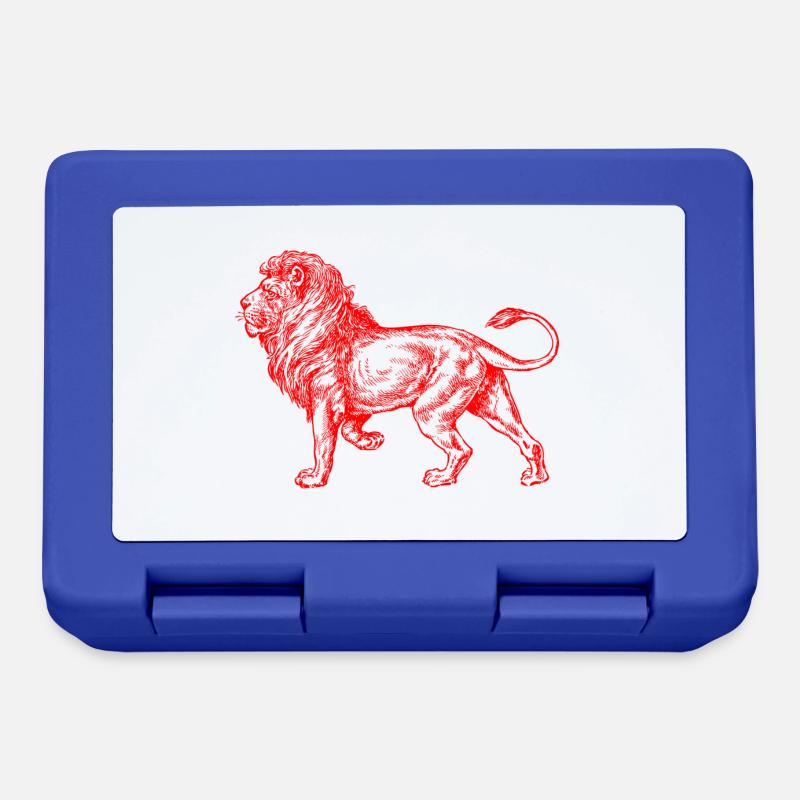 Big Lion rouge - Boîte à goûter - bleu royal