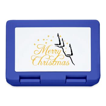 fir mountain fir tree stars night merry christma - Lunchbox - royal blue - Front