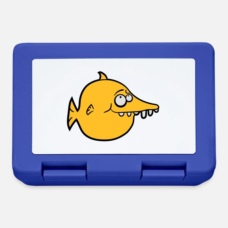dicker runder witziger comic fisch - Brotdose - Royalblau