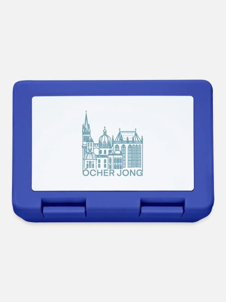 Stadt Aachen, Dom, Liebe, Kirche, Öcher Jong - Brotdose - Royalblau