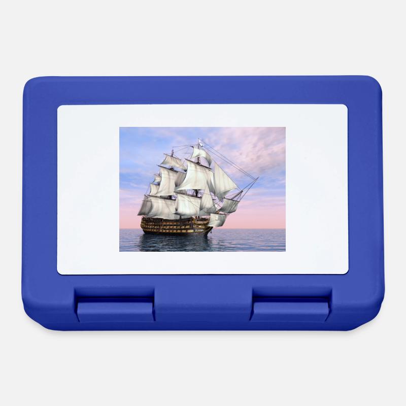 Historisches Segelschiff HMS Victory - Brotdose - Royalblau
