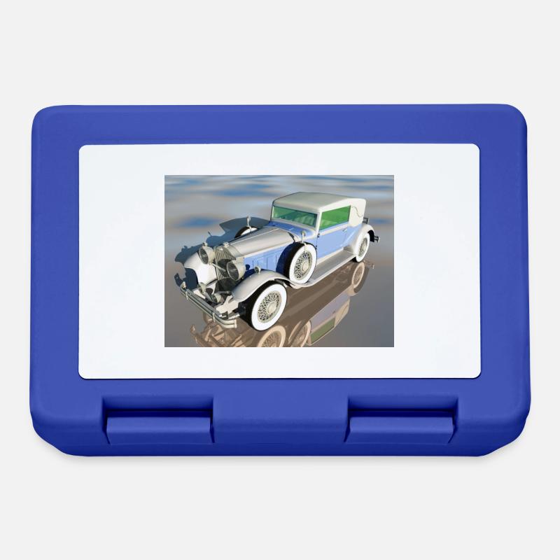 Oldtimer, Auto, Automobil, Geschenkidee - Brotdose - Royalblau