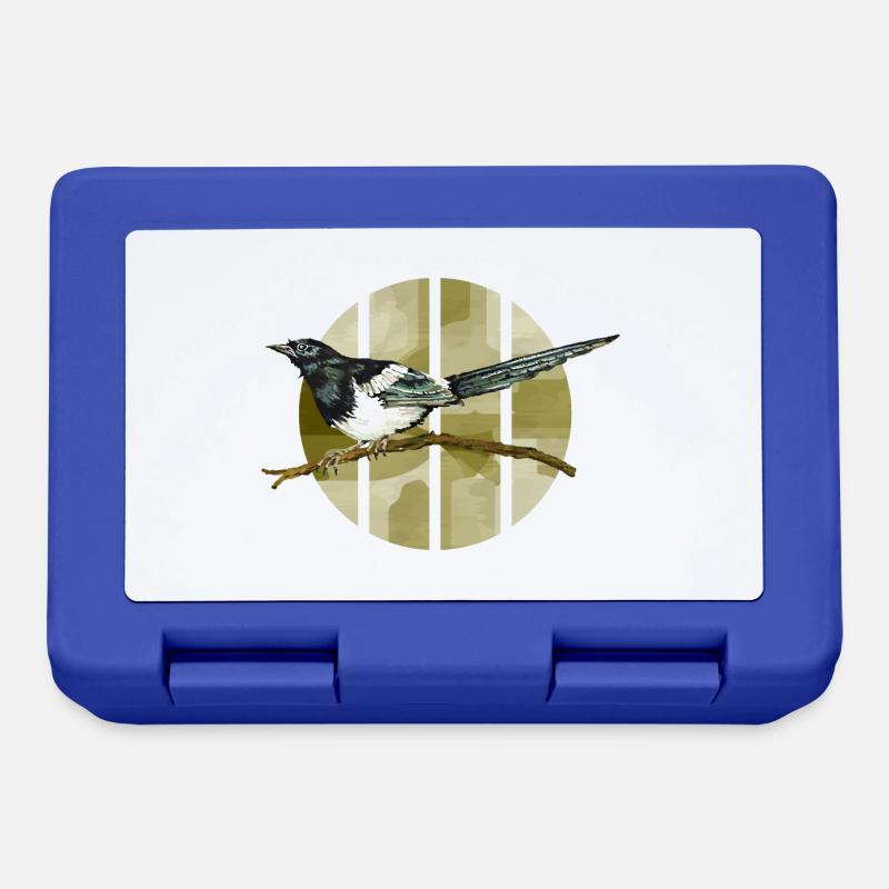Bunter Vogel - Brotdose - Royalblau