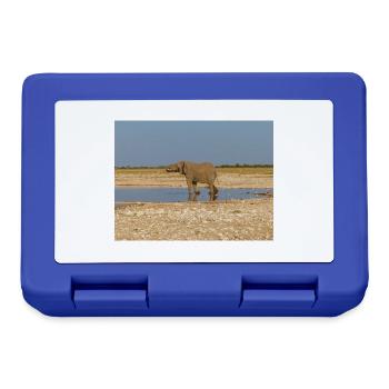 elephant and Landscape in a Etosha National Park - Lunchbox - royal blue - Front