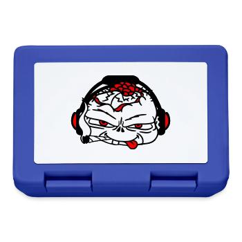 Cool DJ Zombie Undead Horror Halloween Party Head - Lunchbox - royal blue - Front
