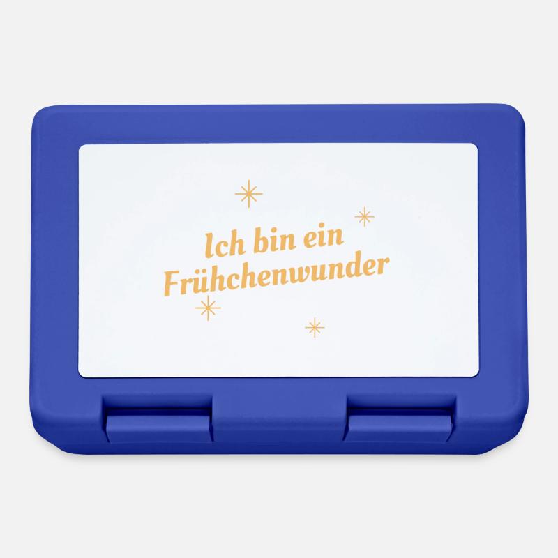 Ich bin ein Frühchenwunder sterne gelb - Brotdose - Royalblau