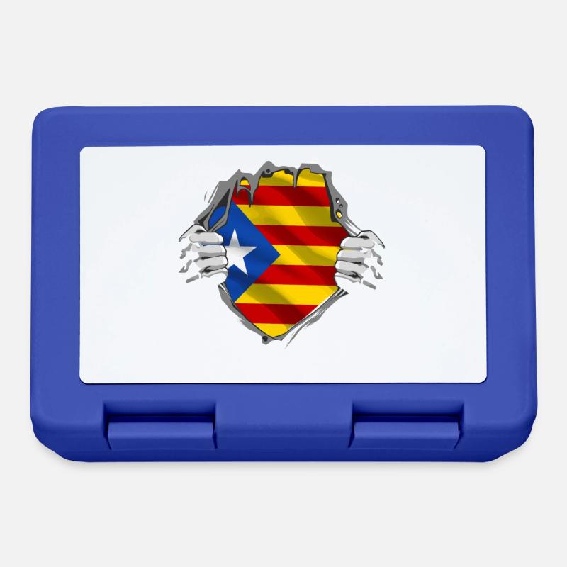 Drapeau de la Catalogne sur l’indépendance de la poitrine - Boîte à goûter - bleu royal