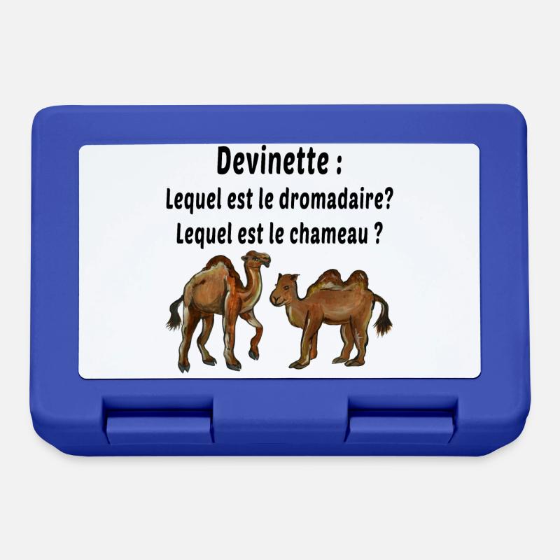 devinette lequel le dromadaire lequel le chameau - Boîte à goûter - bleu royal