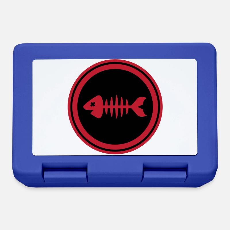 Fisch Symbol Knochen Gräte - Brotdose - Royalblau
